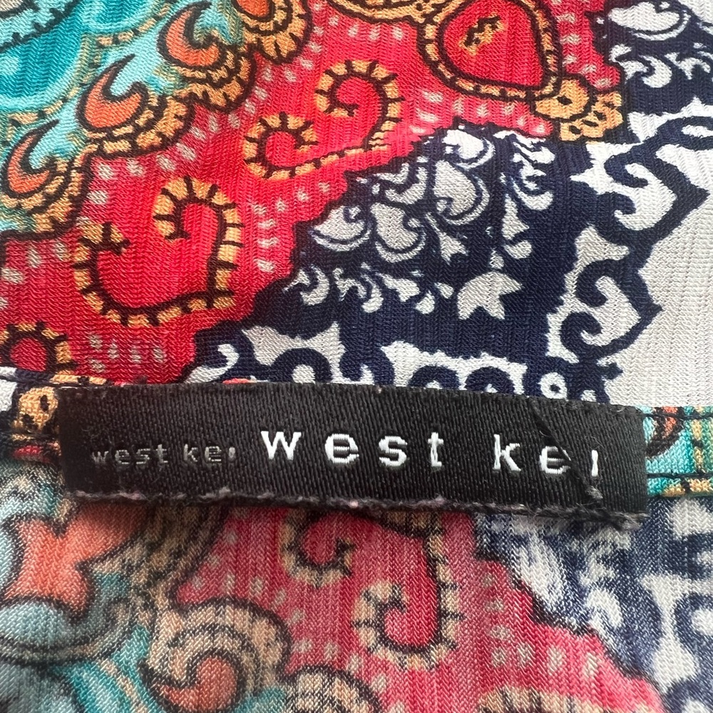 West Kei Multi Color Sleeveless Tunic Blouse Knitted Top Size X-Large - Picture 8 of 10